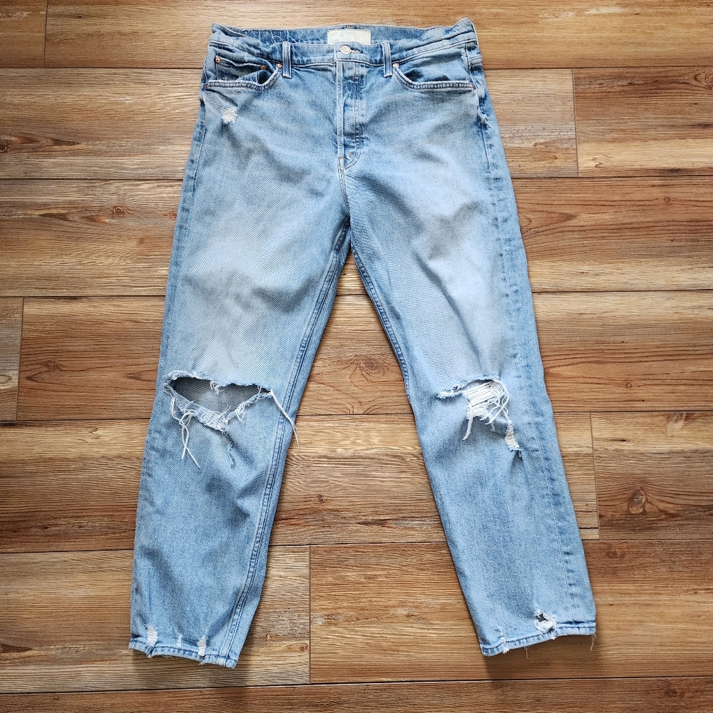 MOTHER Women's Tomcat High-Rise Distressed Jeans Size 32